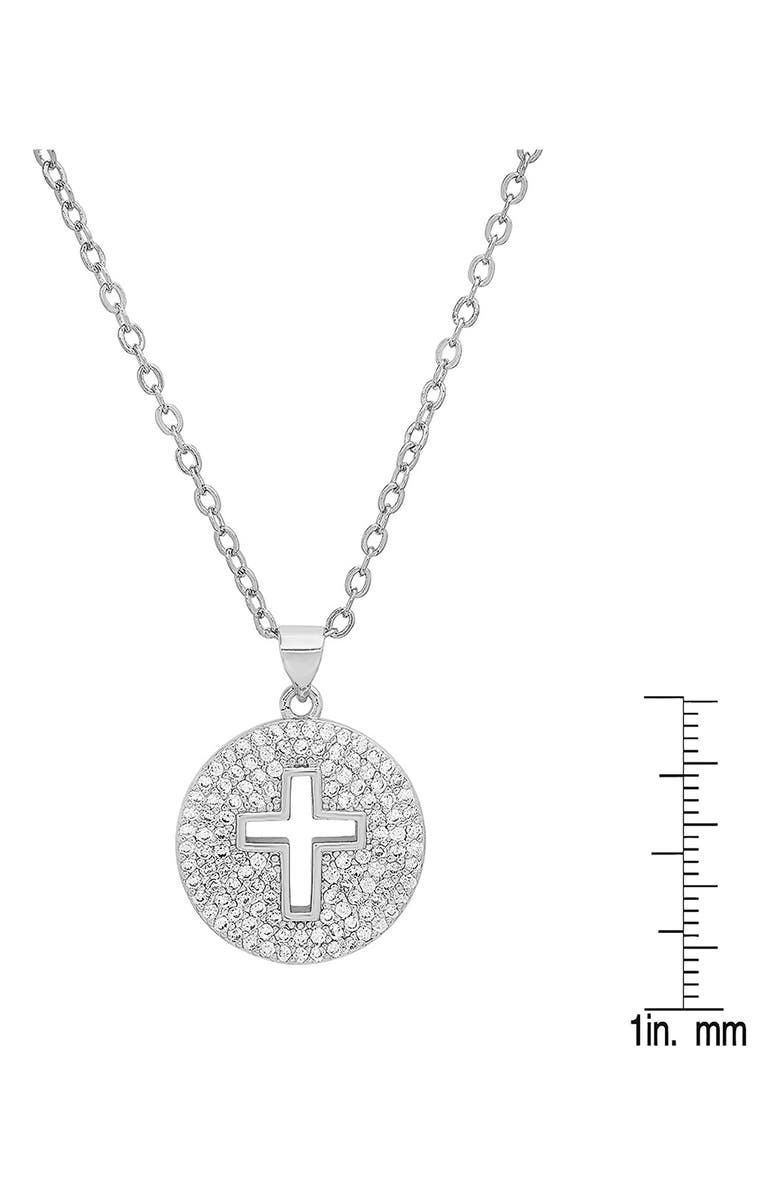 HMY JEWELRY 18K Gold Plated Crystal Cross Necklace, Alternate, color, 