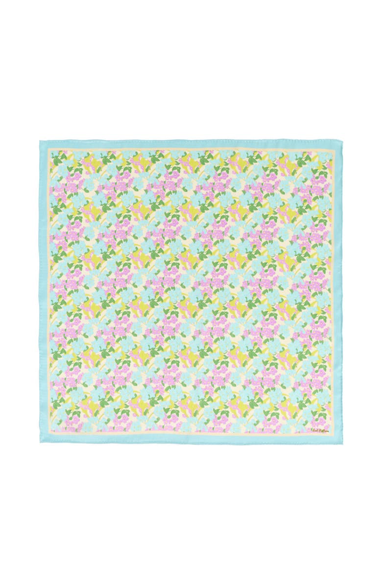 Lost Pattern "Rosebay" Silk Bandana Scarf, Main, color, Blue