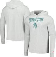 LEAGUE COLLEGIATE WEAR Men's League Collegiate Wear Ash Michigan State Spartans Team Stack Tumble Long Sleeve Hooded T-Shirt