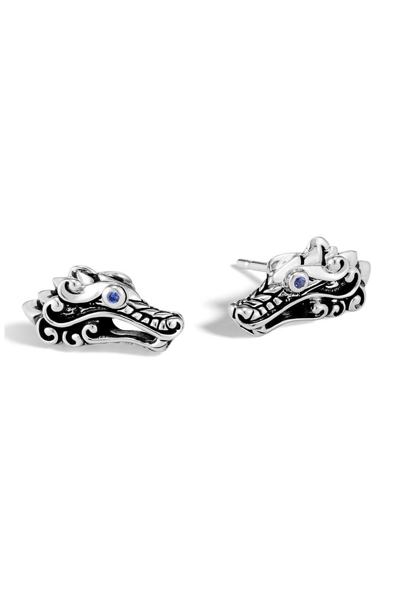 Legends Naga Stud Earrings, Main, color, SILVER