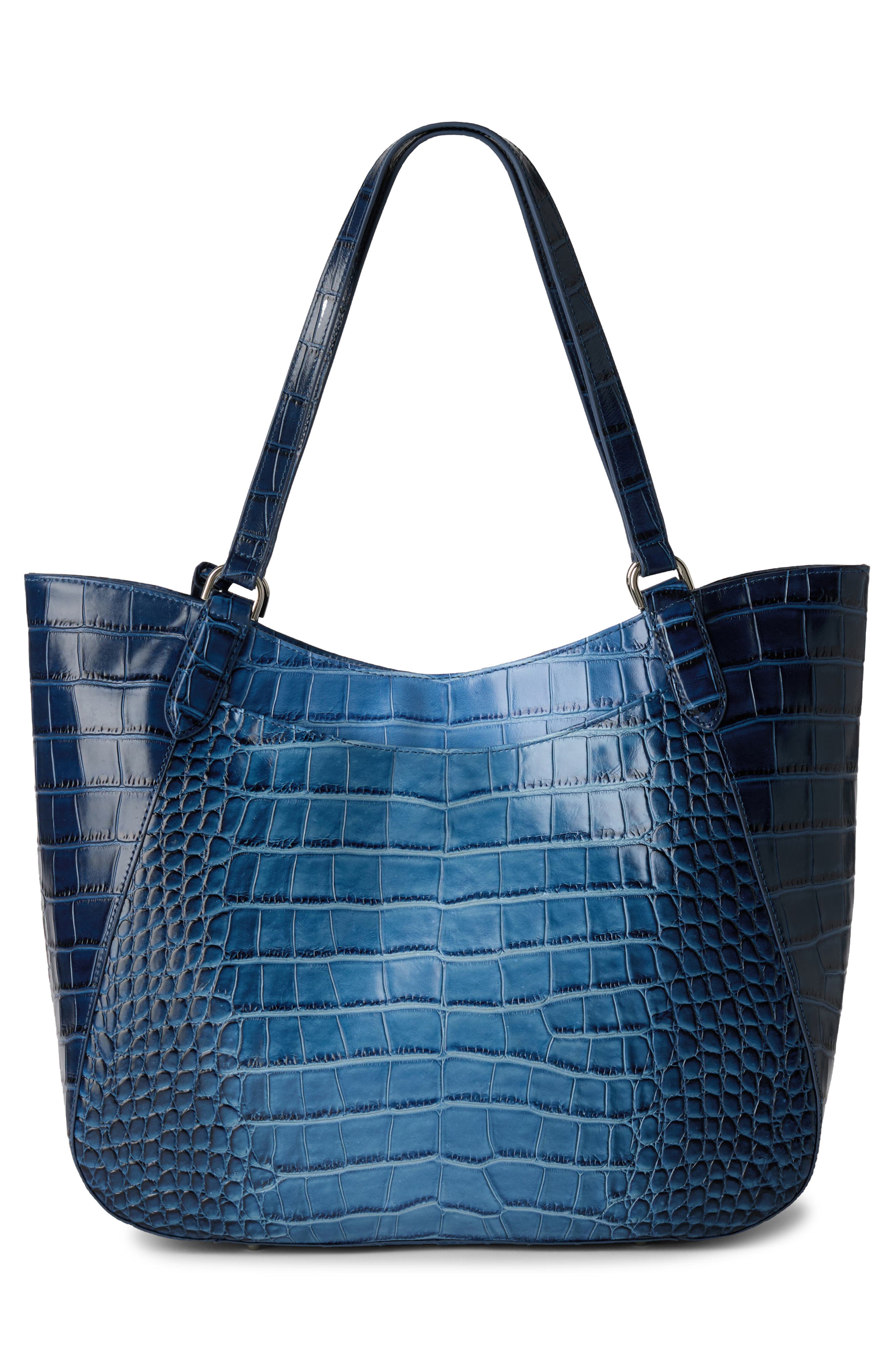 Brahmin Aliza Croc Embossed Leather Tote, Alternate, color, 