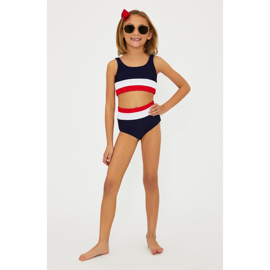 Beach Riot Kids' Mackenzie & Heidi Colorblock Rib Two-piece Swimsuit