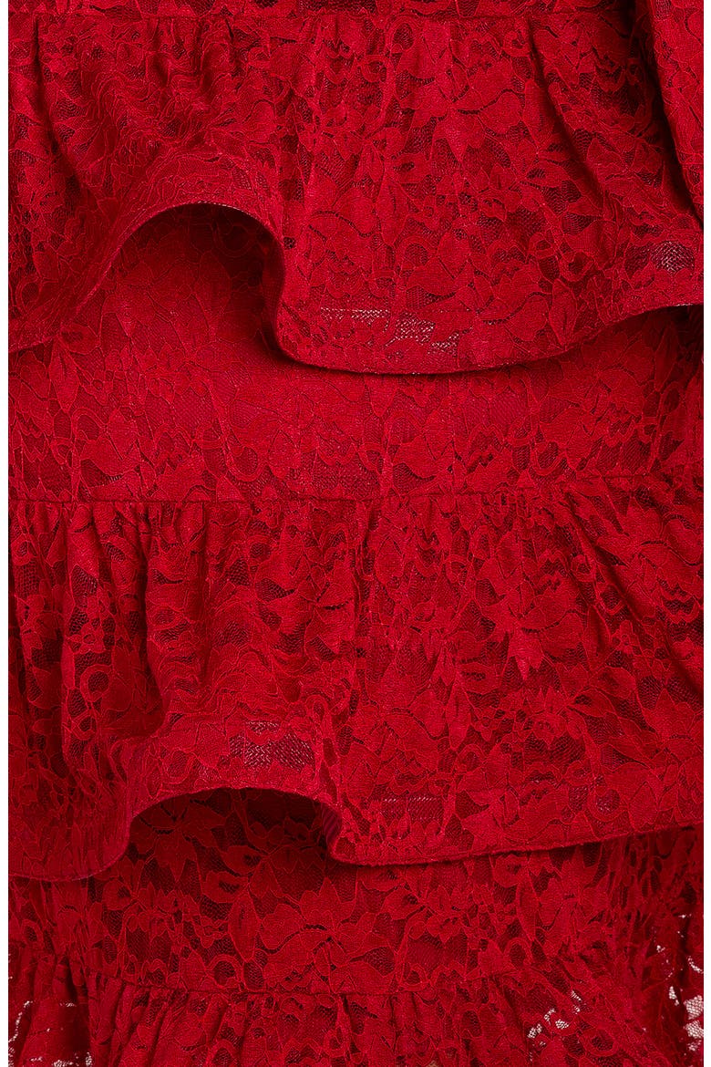 Tiered Lace Long Sleeve Maxi Dress, Alternate, color, BURGUNDY