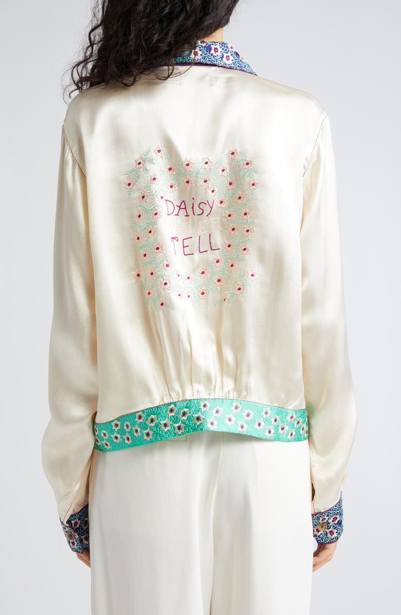 Bode Daisy Never Tell Silk Satin Jacket, Alternate, color, 
