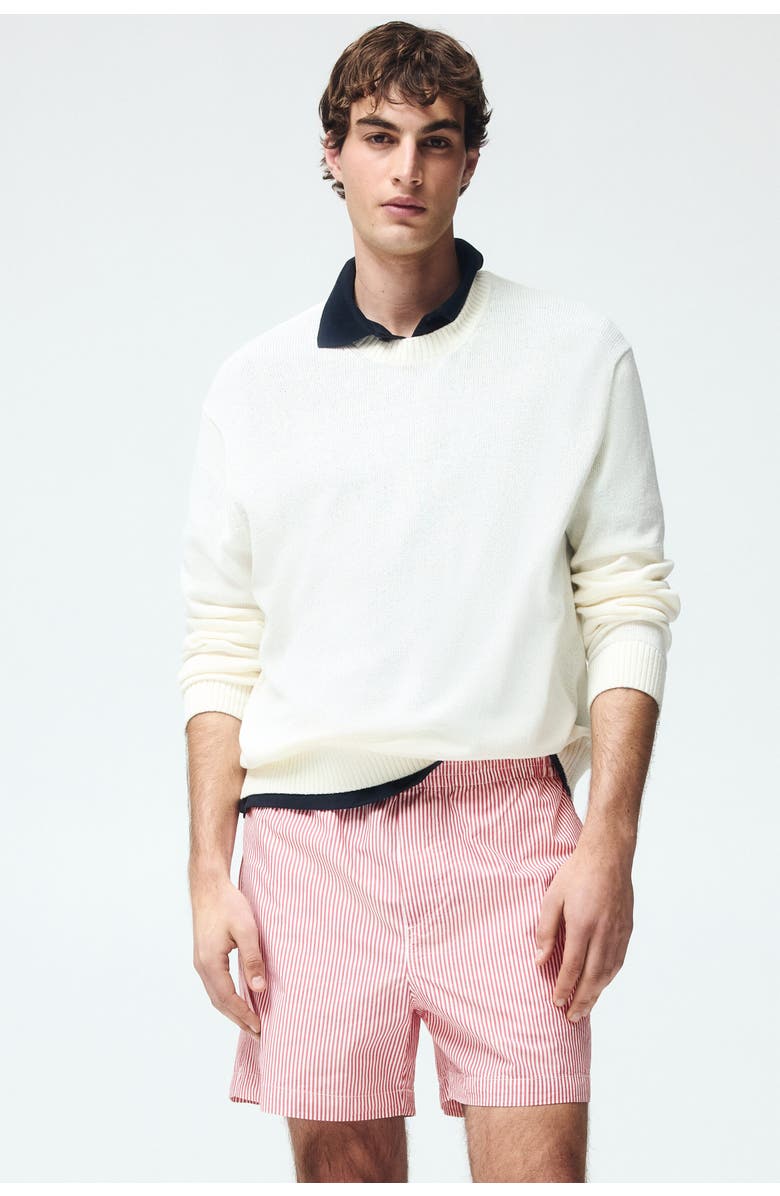 H&M Regular-fit cotton shorts, Main, color, Red/Striped