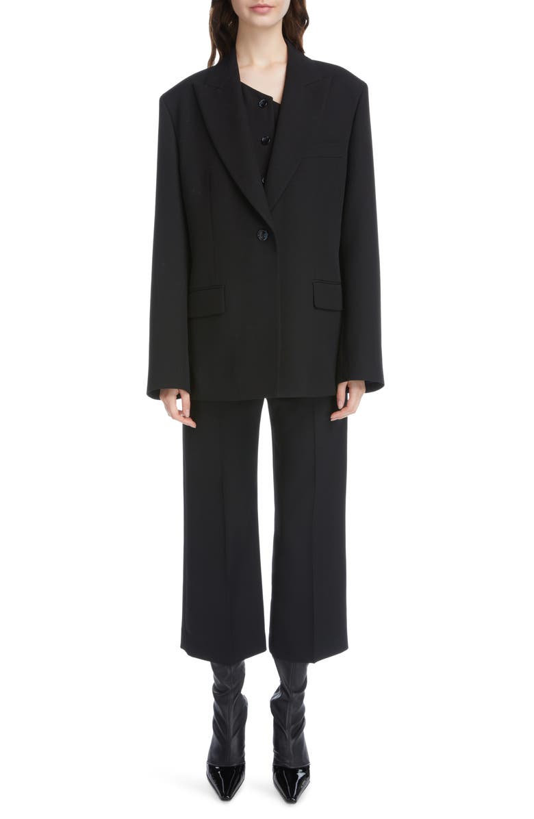 Acne Studios Percita Pintuck Crop Wide Leg Trousers, Alternate, color, 