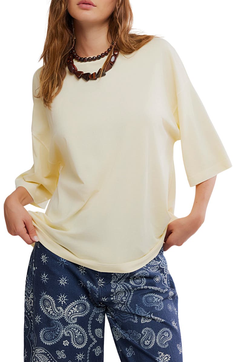 Free People WTF Perfect Oversize Cotton T-Shirt, Main, color, Perfect Flan