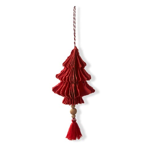Red Paper Tree Honeycomb Ornament Christmas Decoration