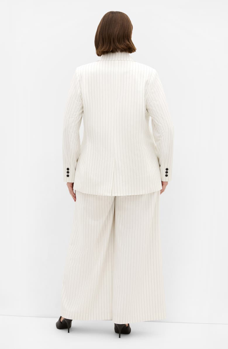 City Chic Pinstripe Double Breasted Jacket, Alternate, color, 