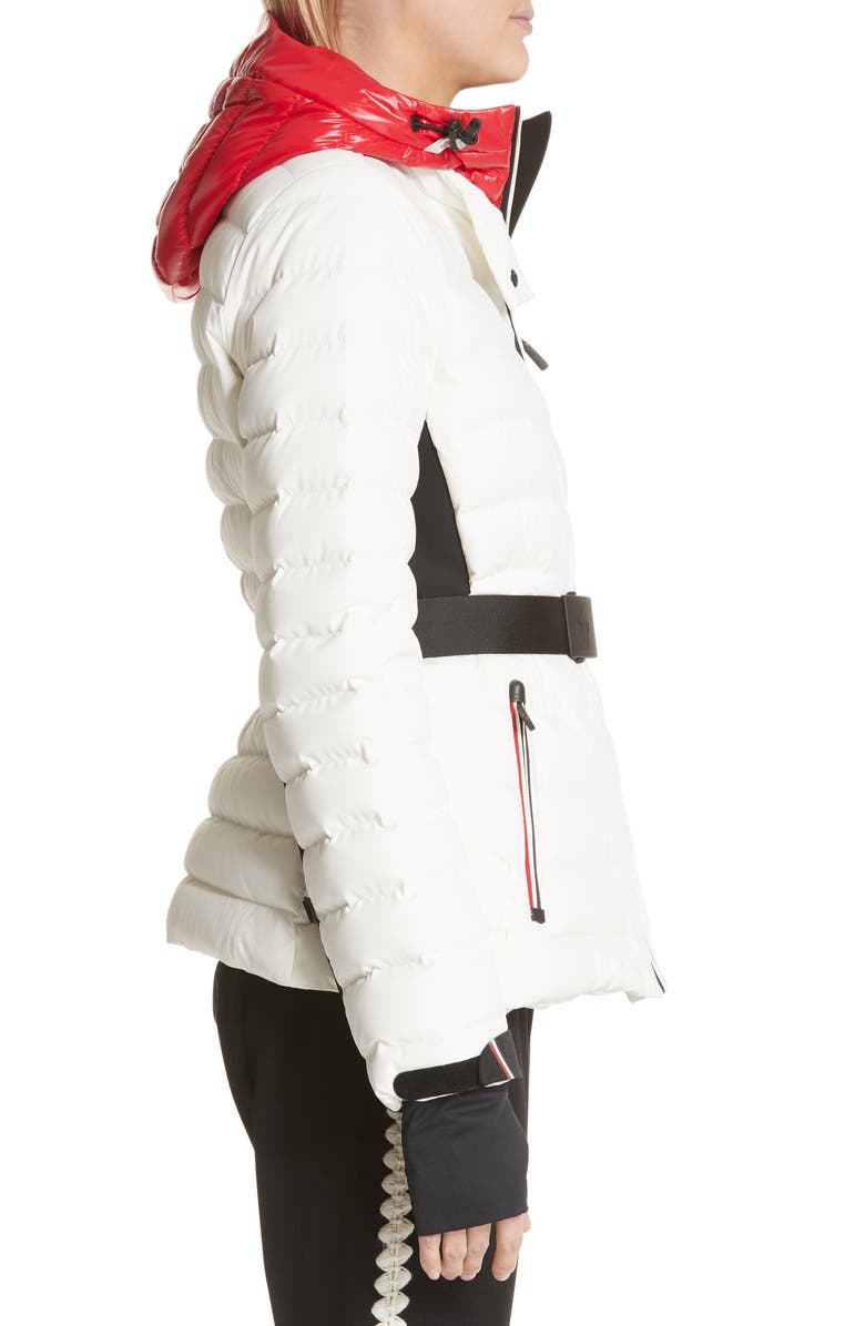 Moncler Bruche French Flag Down Hooded Puffer Coat, Alternate, color, 