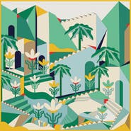 Jessie Zhao New York Double Sided Silk Scarf of Tropical Breeze