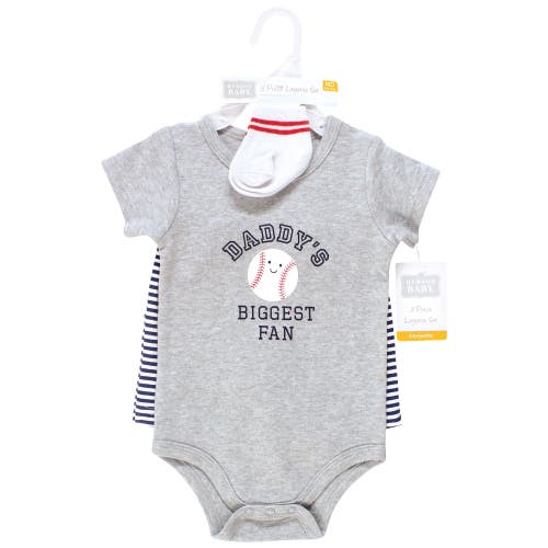 Hudson Baby Bodysuit, Short And Sock In Gray