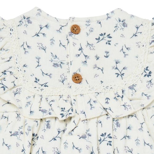 Modern Moments™ By Gerber Ruffle Bubble Romper In Ivory Blue Ditsy