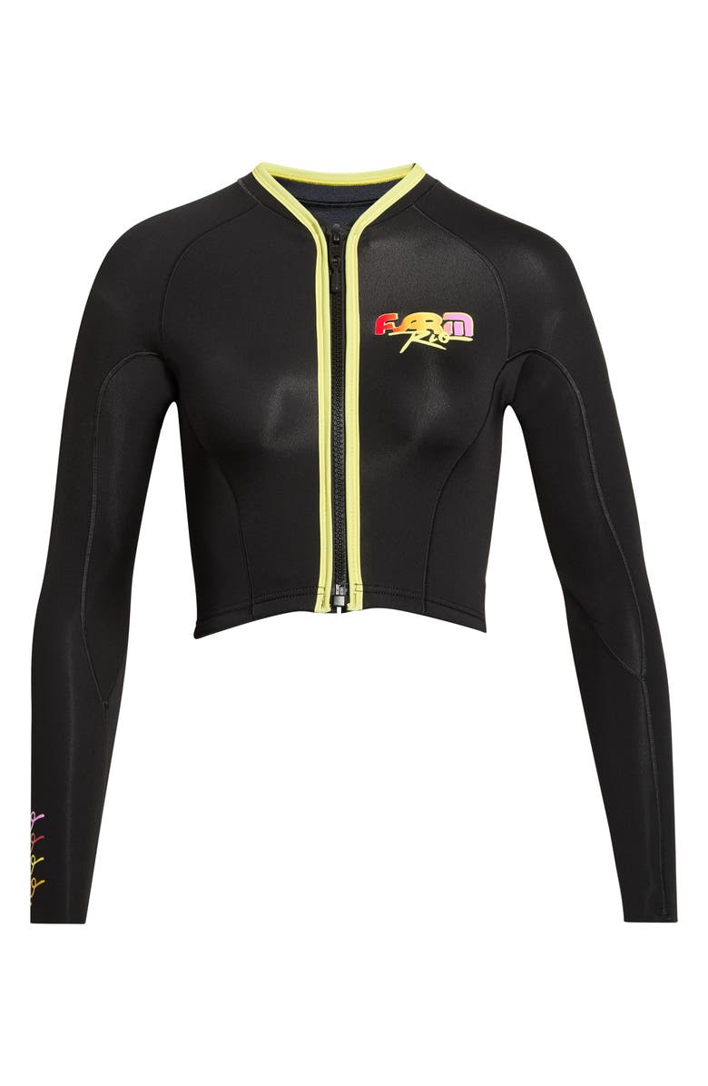 Rip Curl x Farm Rio G-Bomb 1.5mm Crop Swim Jacket, Alternate, color, Neon Waves