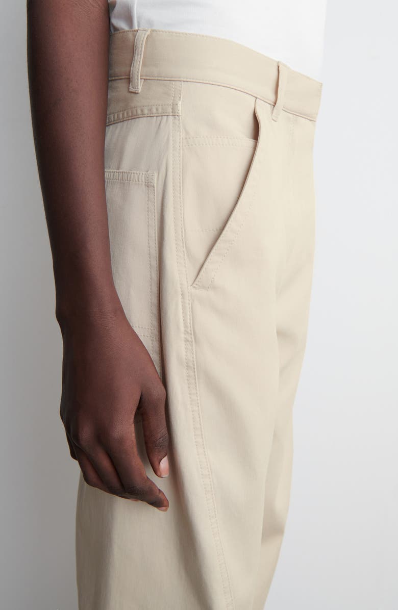 COS Batten Tapered Cotton Ankle Pants, Alternate, color, Beige Dusty Light