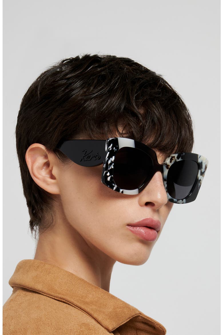52mm Square Sunglasses, Alternate, color, BLACK MULTICOLOR/ GREY