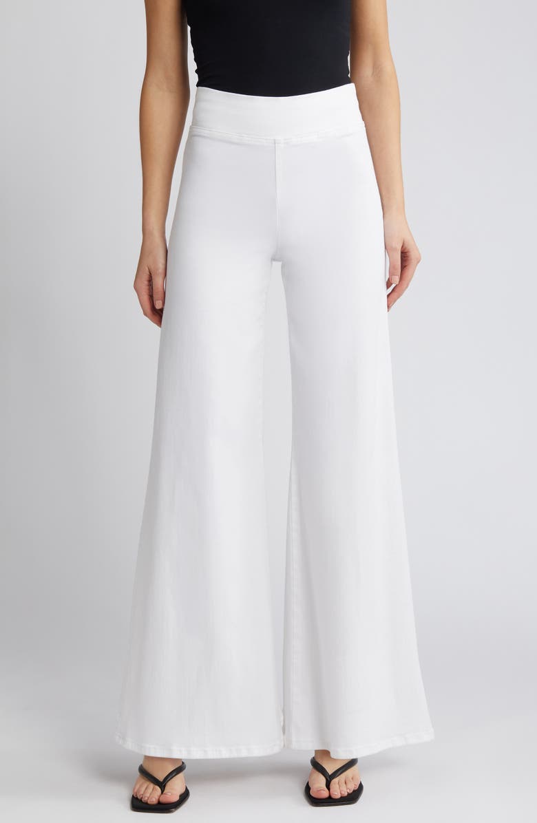 FRAME Jetset Wide Leg Flare Pull-On Jeans, Main, color, White