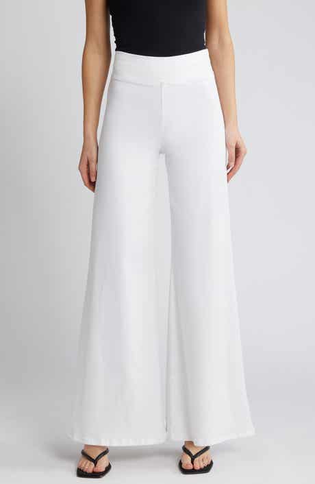 FRAME Jetset Wide Leg Flare Pull-On Jeans