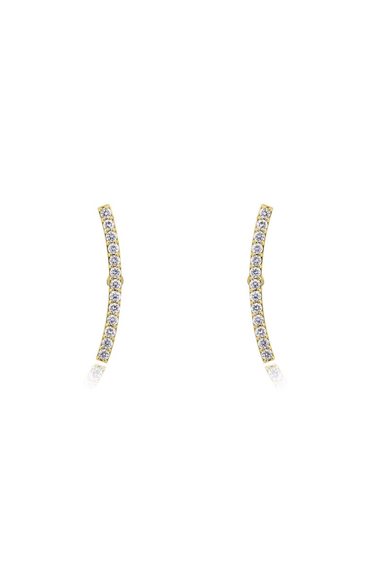 Lab Grown Diamond Curved Bar Stud Earrings, Main, color, Yelllow Gold