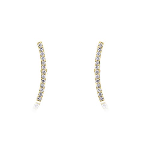 Lab Grown Diamond Curved Bar Stud Earrings