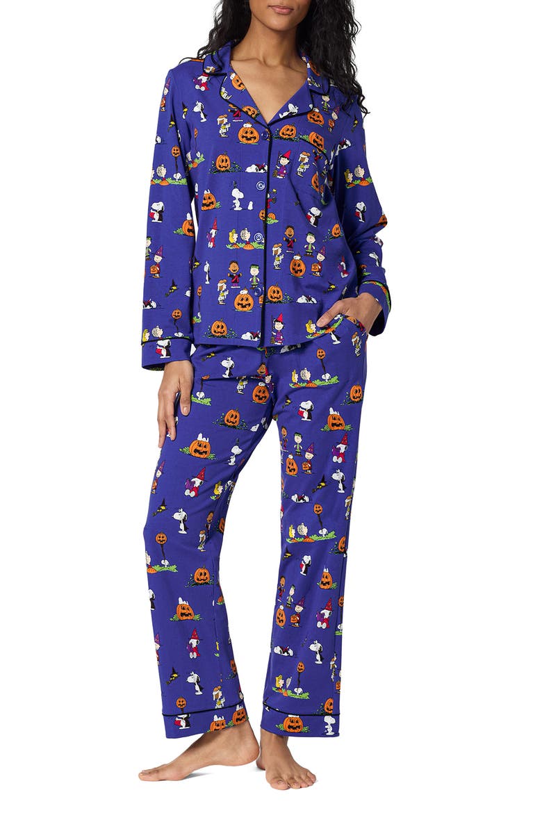 Peanuts Spooky Season Cotton Blend Pajamas, Main, color, SPOOKY SEASON SNOOPY
