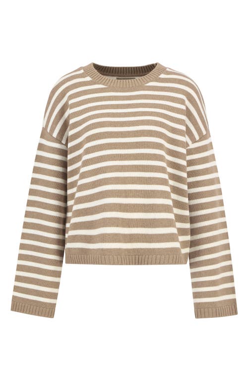 Barbour Rosie Stripe Cotton & Cashmere Sweater In Brown