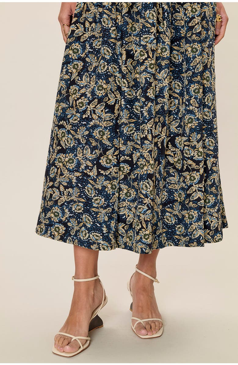 Rebecca Taylor Charlene Smocked Dress, Alternate, color, Navy Multi