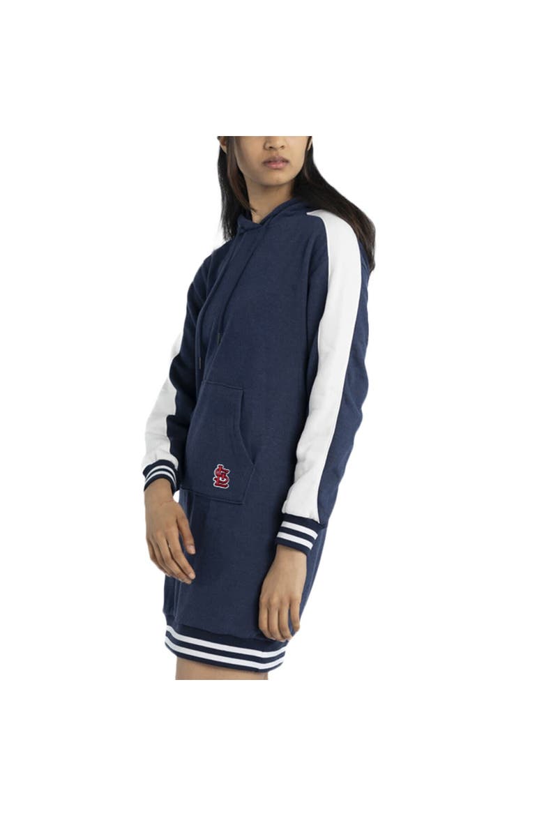 Women's Lusso Navy St. Louis Cardinals Mara Tri-Blend Hoodie Dress, Alternate, color, Navy