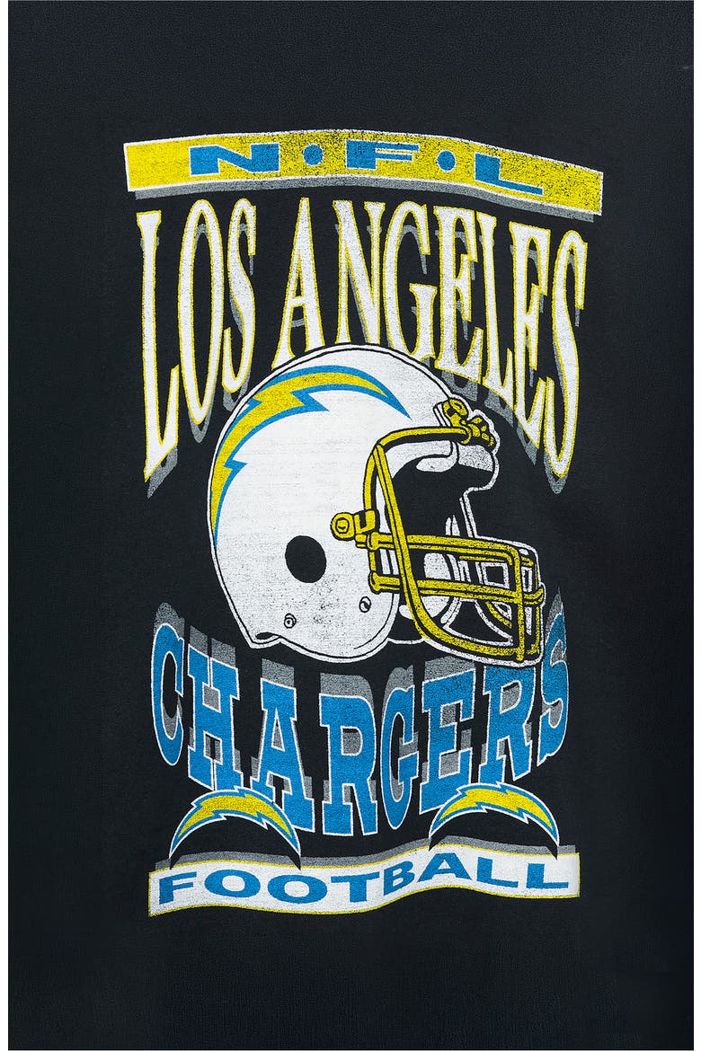 Los Angeles Chargers Helmet Flea Market Crewneck Sweatshirt, Alternate, color, BLACK