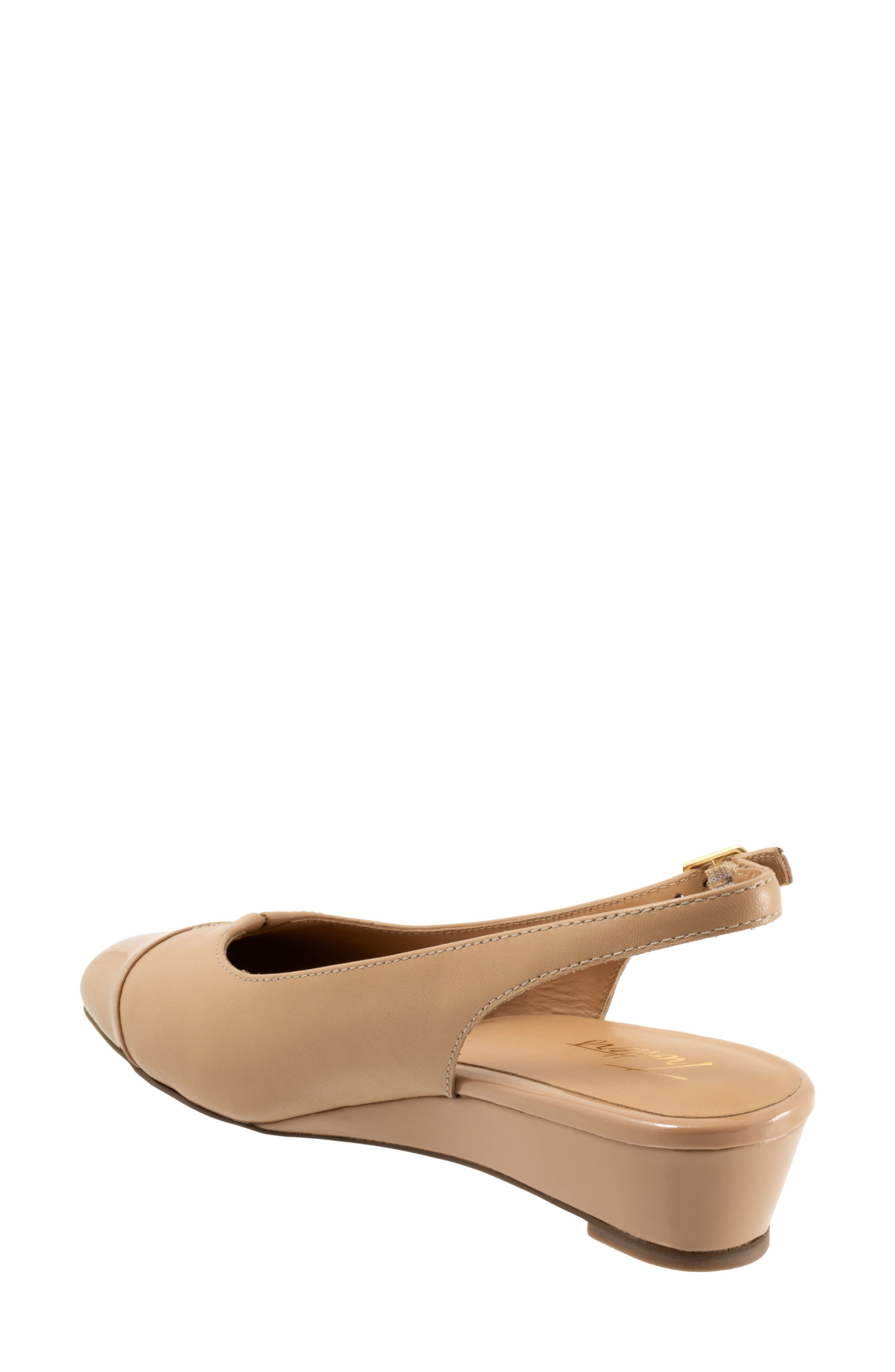 Dea Slingback Cap Toe Wedge Pump, Alternate, color, BEIGE