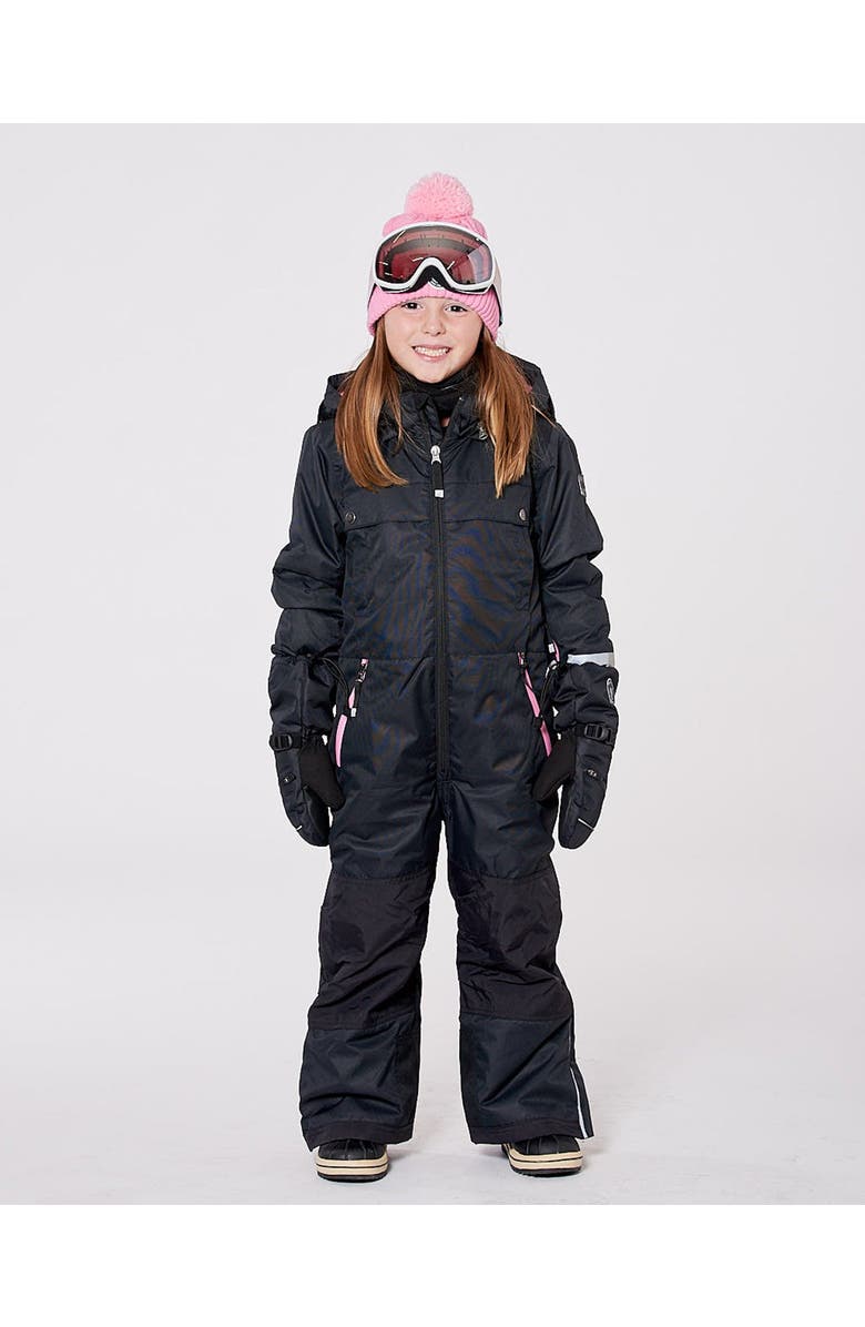 Deux par Deux Girl One-Piece Teknik Snowsuit, Main, color, Black