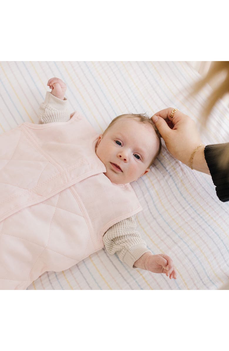 little unicorn Cotton Muslin Quilted Wearable Blanket, Alternate, color, Light Pink