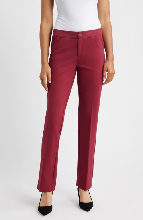 Anne Klein Flat Front Bootcut Pants In Red