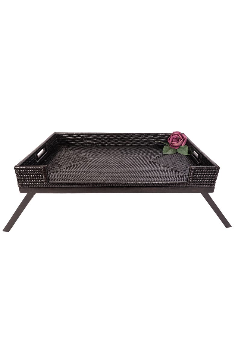 Artifacts Trading Company<sup>™</sup> Artifacts Rattan Breakfast Tray/Table, Alternate, color, Tudor Black