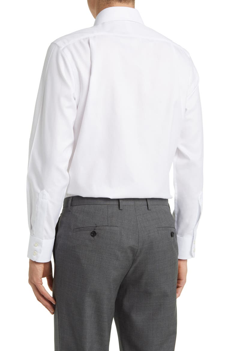 Slim Fit Non-Iron Cotton Twill Dress Shirt, Alternate, color, WHITE