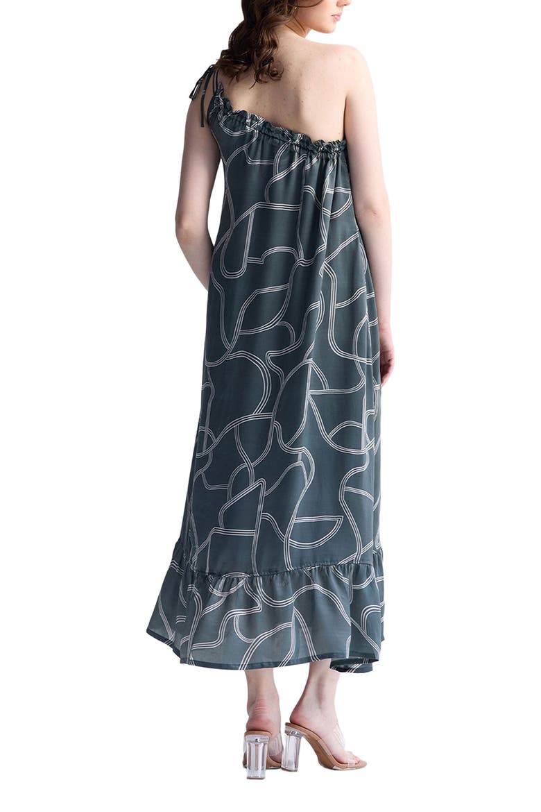 One Shoulder Midi Dress, Alternate, color, Twirls and twists