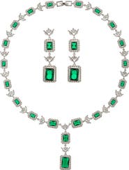 EYE CANDY LOS ANGELES Alice Cubic Zirconia Necklace & Drop Earrings Set