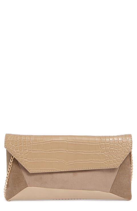 Franko Croc Embossed Faux Leather Clutch