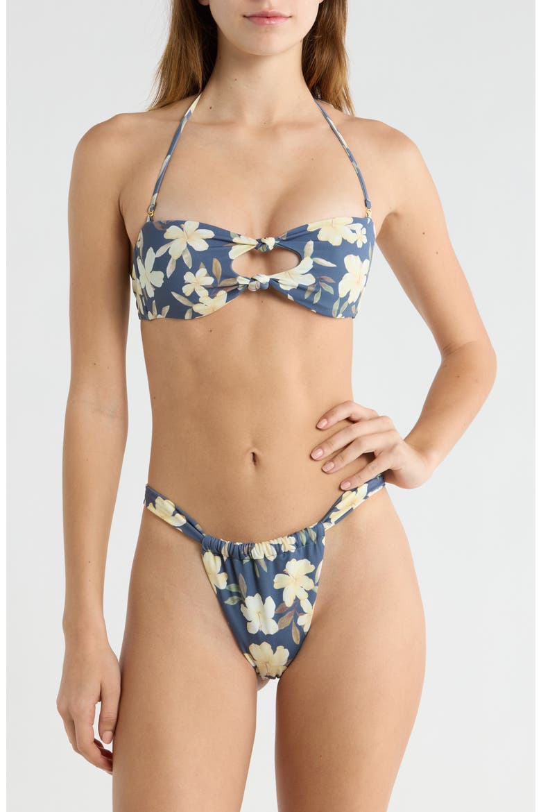 Shelley Floral Knot Bandeau Bikini Top, Alternate, color, FLORAL