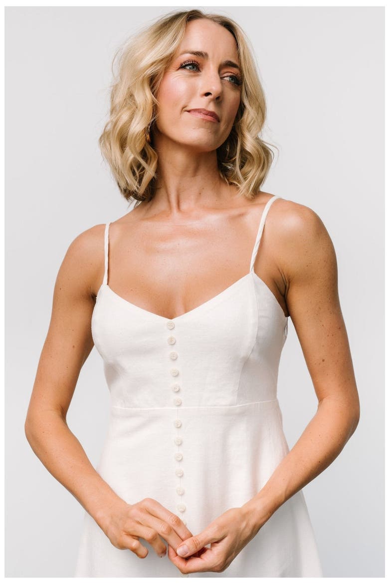 Laya Button Front Dress, Alternate, color, Ivory