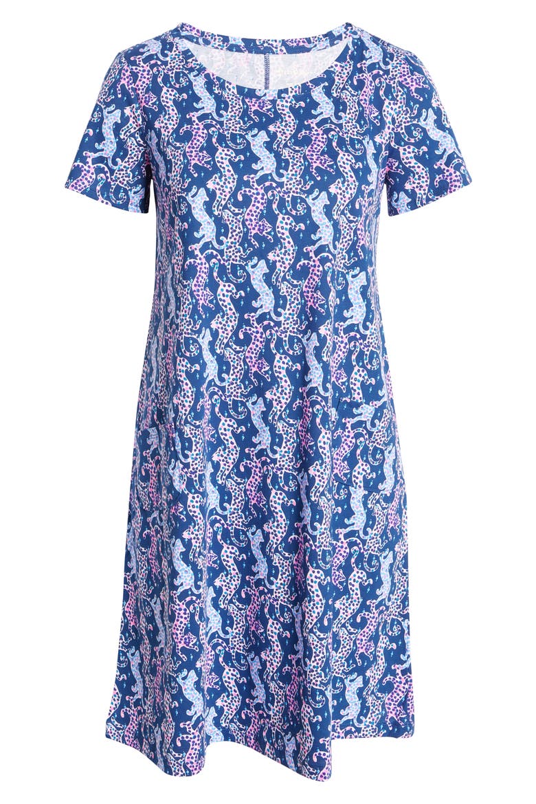 Cody Print Swing Dress, Alternate, color, OYSTER BAY NAVY ON THE CATWALK