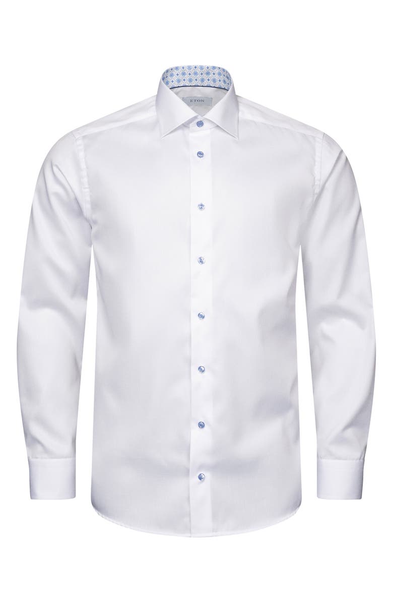 Eton Slim Fit Solid Organic Cotton Dress Shirt, Alternate, color, 