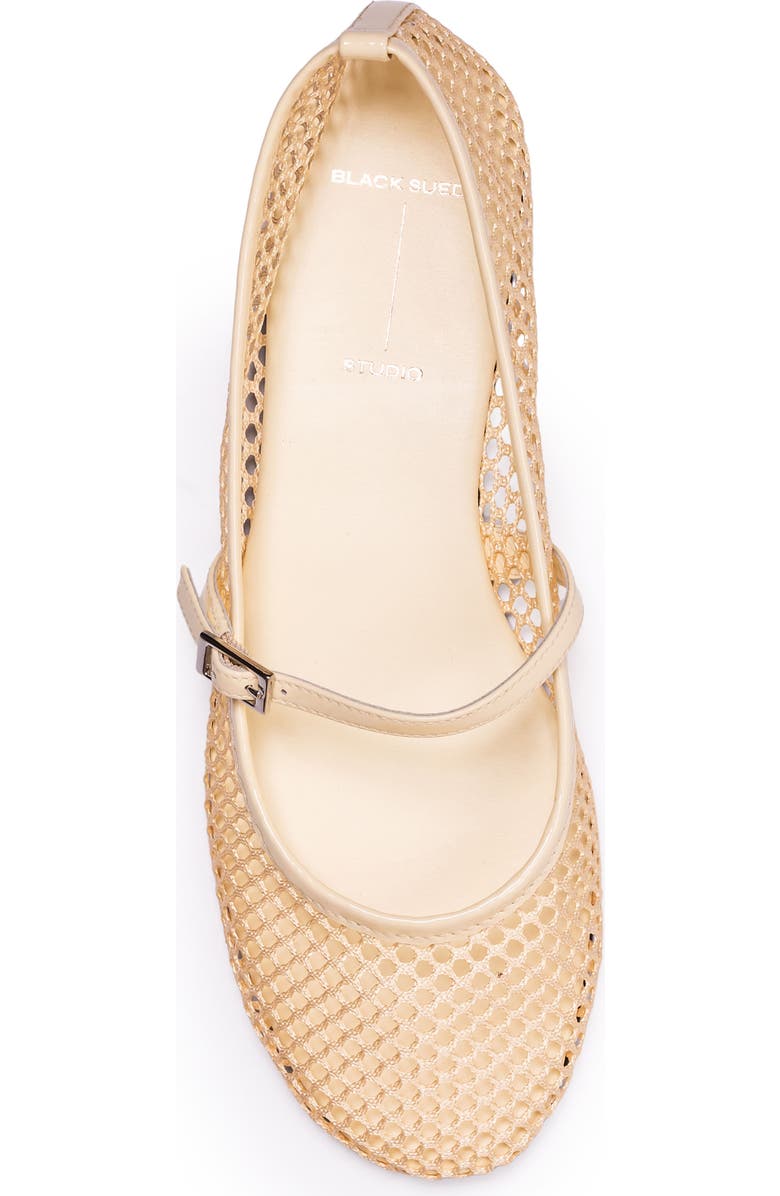 BLACK SUEDE STUDIO Mika Mary Jane Flat, Alternate, color, Butter Mesh