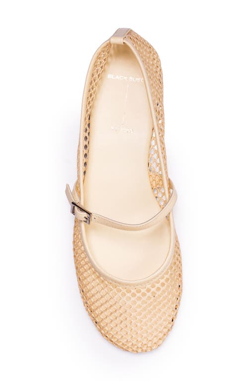 Black Suede Studio Mika Mary Jane Flat In Butter Mesh