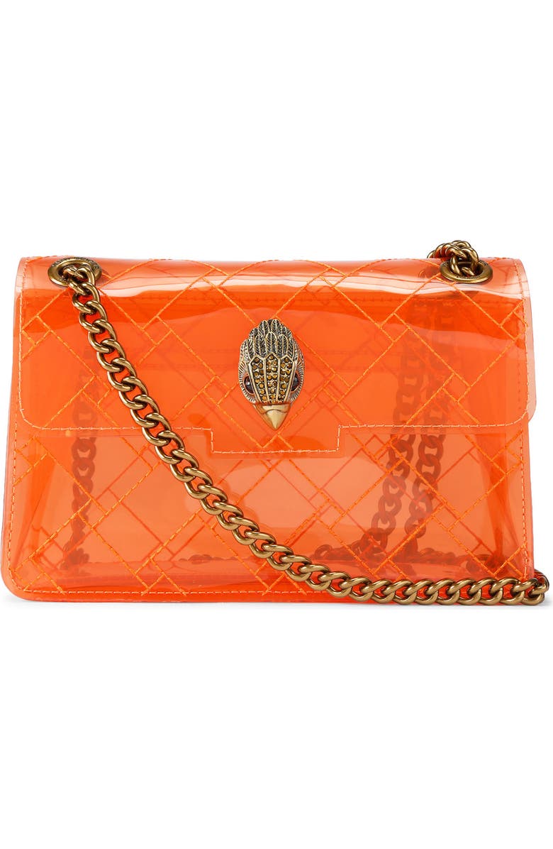 Kurt Geiger London Mini Kensington Vinyl Crossbody Bag, Main, color, Orange