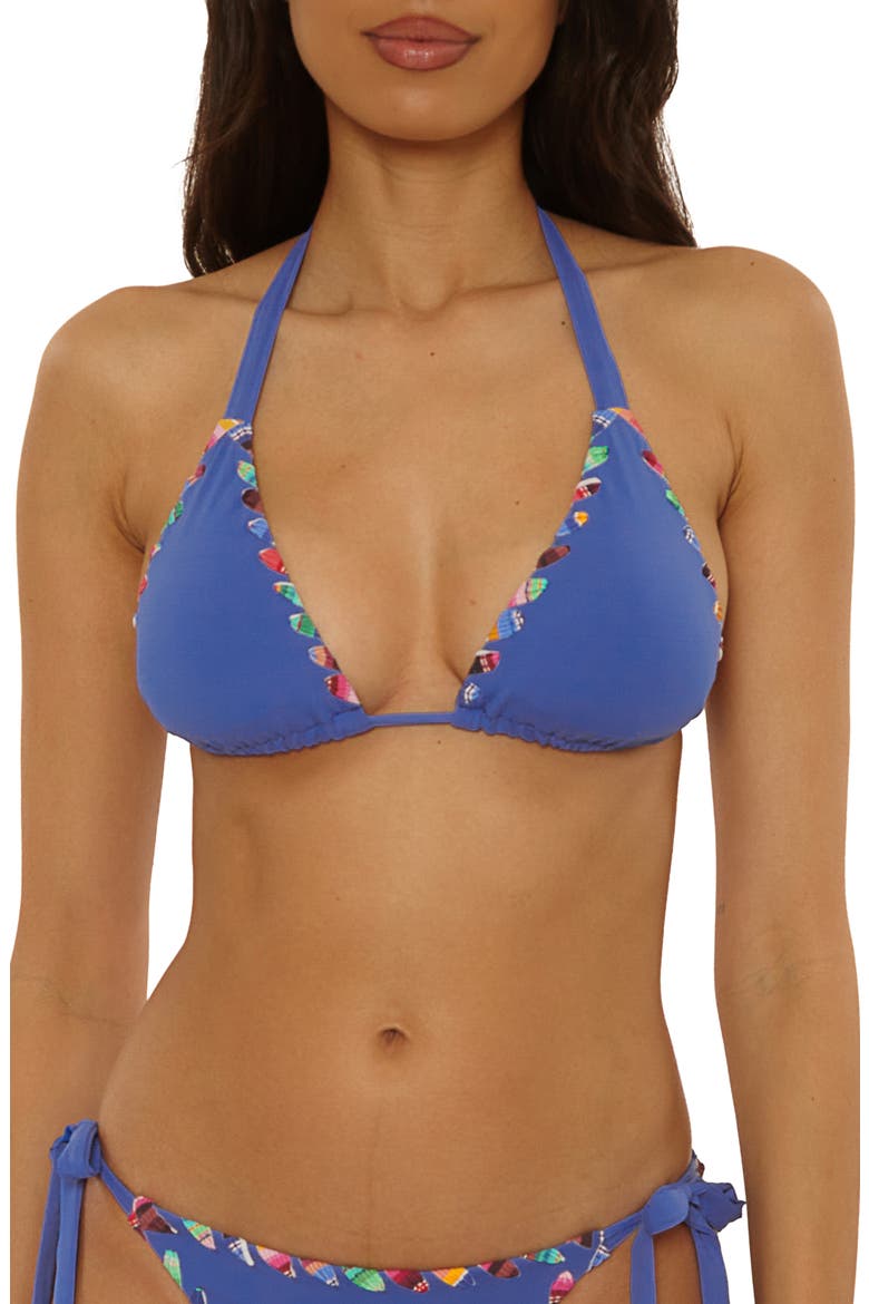 On the Edge Triangle Bikini Top, Main, color, LAPIS
