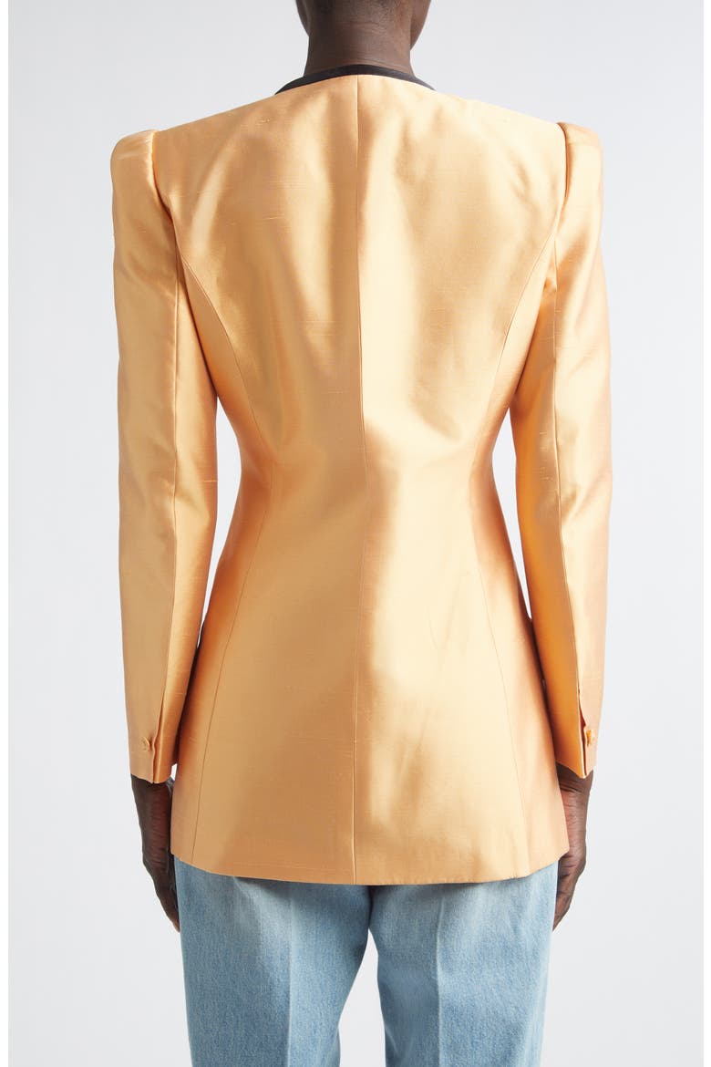Silk Shantung Bow Jacket, Alternate, color, ORANGE