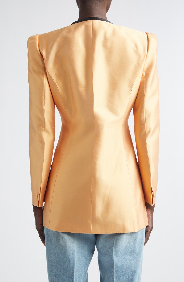 Valentino Silk Shantung Bow Jacket, Alternate, color, Orange