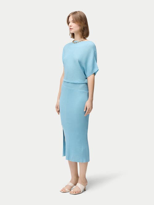 Gobi Mongolian Cashmere Cashmere Asymmetric Silk Dress In Clearwater