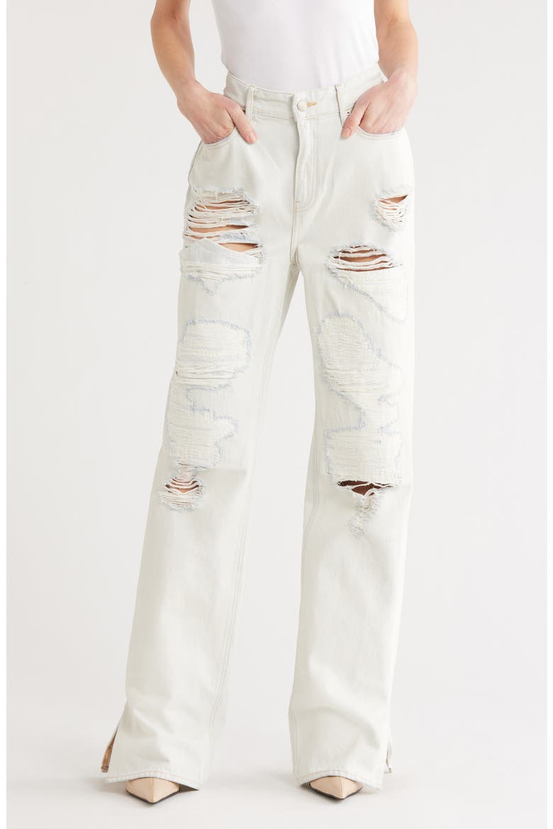The Khlo Distressed Straight Leg Jeans, Main, color, INDIGO1016